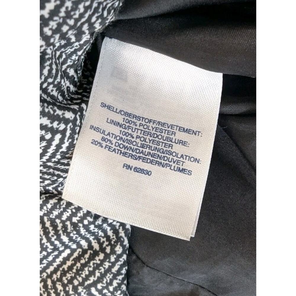 Lands End Womens Large 14-16 Down Filled Puffer Vest Black White Houndstooth EUC - Picture 7 of 7